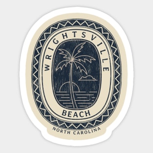 Wrightsville Beach, NC Summertime Vacationing Palm Tree Beach View Sticker